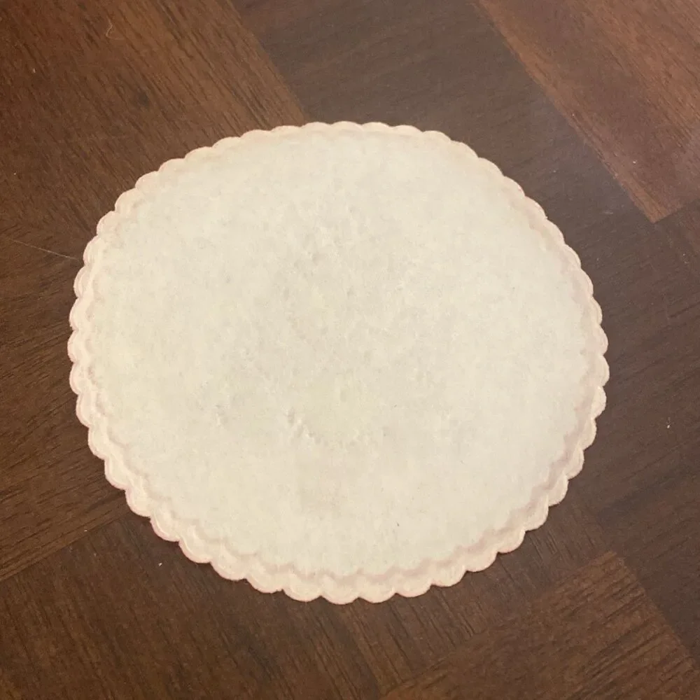 46 Vtg Christmas Paper Drink Coasters Christmas Tree Red Scalloped Edge